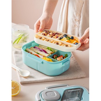 Набор для обеда Chao 3в1, двухуровневый ланч-бокс 1200 мл, герметичная супница 600 мл и термосумка, розовый