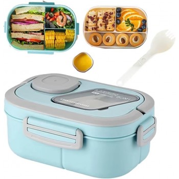 Набор для обеда Chao 3в1, двухуровневый ланч-бокс 1200 мл, герметичная супница 600 мл и термосумка, синий