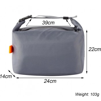 Термосумка-трансформер для їжі та напоїв, складний ланч-бег з регульованою ручкою на застібці Roll-top 10л, жовта