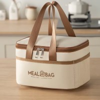 Термосумка для еды Meal Bag 5.5л S, ланч-бэг для обедов, сумка-холодильник для ланч-боксов, бежевая
