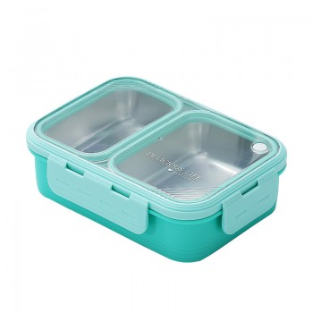 Термо ланч-бокс на дві герметичні секції з металевою основою Just 700мл, бірюзовий