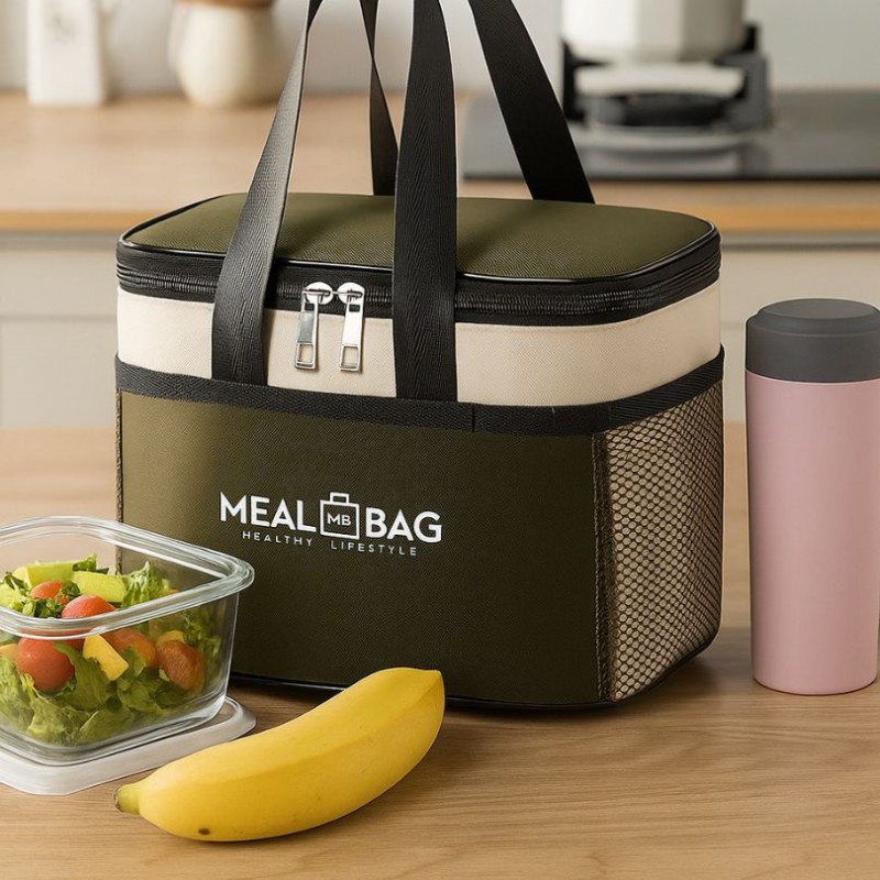 Термосумка для еды Meal Bag 7л M, ланч-бег для обедов, сумка-холодильник для ланч-боксов, хаки
