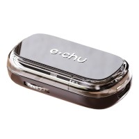 Разделитель для таблеток на 1/2 и 1/4 E-chu - компактный резак для лекарств, таблетница с лезвием и контейнером, черная