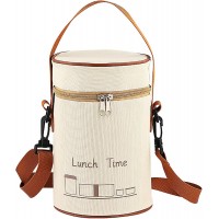 Термосумка цилиндрическая Lunch Time (L) 4 л - сумка-холодильник для ланч-боксов и термосов, бежевая
