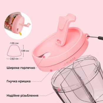 Диспенсер для витаминов и БАДов 7-в-1 - компактный органайзер для таблеток и добавок на 7 отделений, розовый