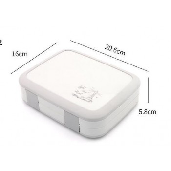 Якісний ланч-бокс на 5 герметичних секцій Light 920 мл, сірий