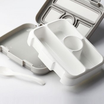 Якісний ланч-бокс на 5 герметичних секцій Light 920 мл, сірий