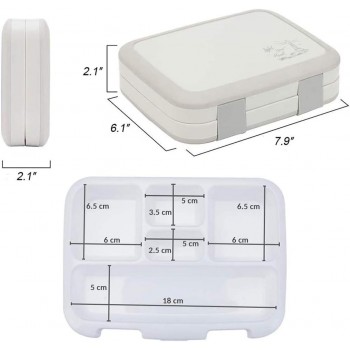 Якісний ланч-бокс на 5 герметичних секцій Light 920 мл, сірий