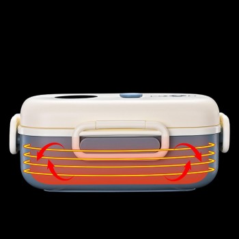 Пластиковий ланч бокс на одне відділення з датчиком температури Termo 1000 мл, синій