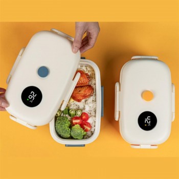 Пластиковий ланч бокс на одне відділення з датчиком температури Termo 1000 мл, синій