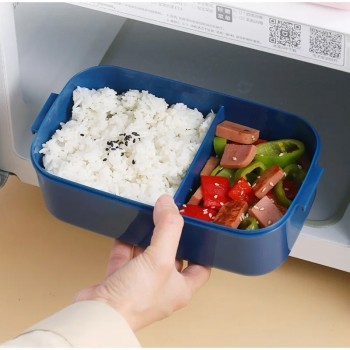 Пластиковий ланч-бокс на один рівень з ложкою Wonder 1000 мл, чорний