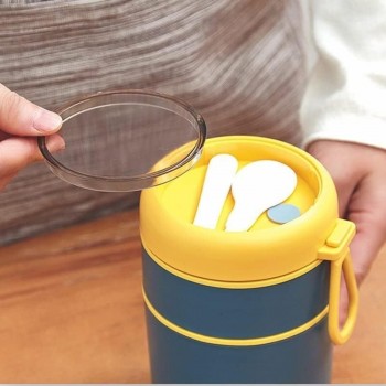 Термо супниця на 2 яруси, з металевою основою TeDeMei 710 мл, Синя