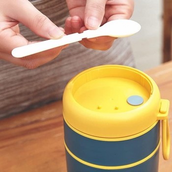 Термо супниця на 2 яруси, з металевою основою TeDeMei 710 мл, Синя