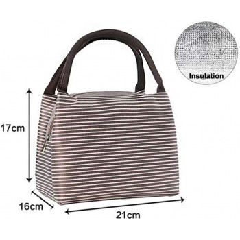 Термосумка, ланч бэг для еды с собой Stripe 4 л Черная