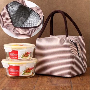 Термосумка, ланч бэг для еды с собой Stripe 4 л Черная