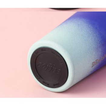 Металева термокружка з датчиком температури Gradient Coffee 500 мл - синя