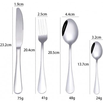 Набір столових приборів 24 шт. Classic , 6 комплектів: 2 ложки, виделка, ніж, срібло