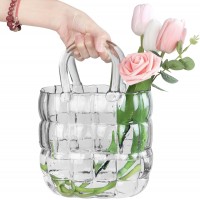 Скляна ваза для квітів у формі Сумки 18x10x28 см Scandi Bag, Прозора