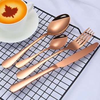 Набір столових приборів 24 шт. Classic , 6 комплектів: 2 ложки, виделка, ніж, мідний