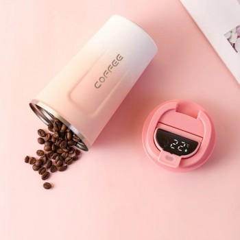 Металева термокружка з датчиком температури Gradient Coffee 500 мл - рожевий