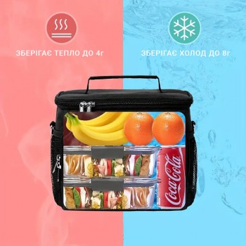 Термосумка Geometric 9,5 л с 4 аккумуляторами холода - комплект для сохранения температуры до 12 ч