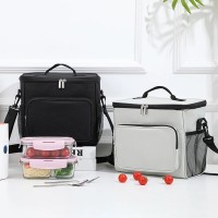 Містка сумка холодильник для їжі з собою, LunchBag 10л, 24х26х17 см, чорна