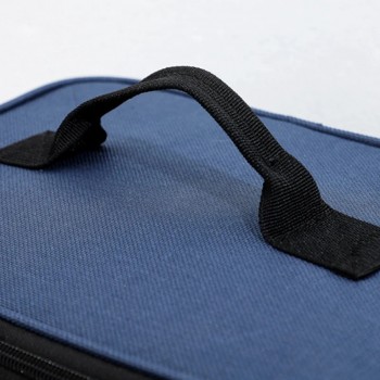 Вместительная сумка холодильник для еды с собой, LunchBag 10л, 24х26х17 см, серая