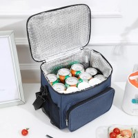 Містка сумка холодильник для їжі з собою, LunchBag 10л, 24х26х17 см, сіра