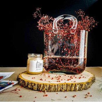 Стеклянная ваза для цветов в форме Сумки 20x11x26 см Bubble Bag, Прозрачная