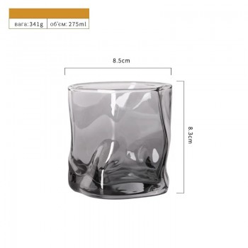 Оригинальные стакан для виски Old Fashion Wave 250 мл, графитовая