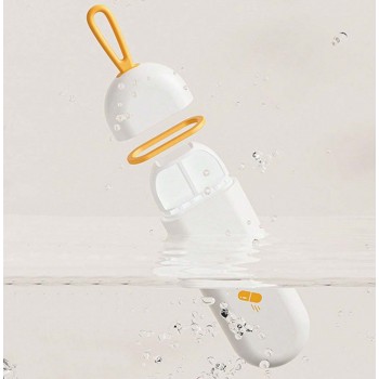 Мини карманная таблетница, органайзер на 3 ячейки Storage, бело-оранжевый