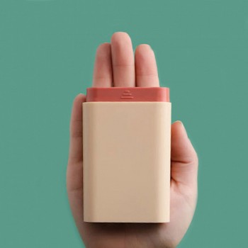 Плоская карманная таблетница на 6 отделений Slider, розовая