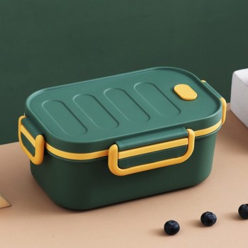 Двухъярусный ланч бокс на 1000 мл для детей и взрослых Grill, зеленый