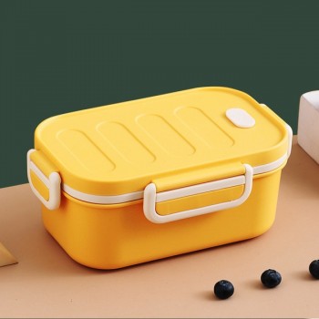 Двохярусний ланч бокс  на 1000 мл для дітей і дорослих Grill, жовтий