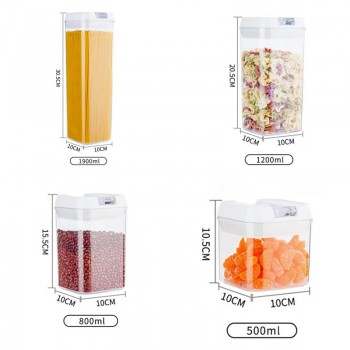 Набор контейнеров для сыпучих продуктов с вакуумными белыми крышками, Kit 7 шт