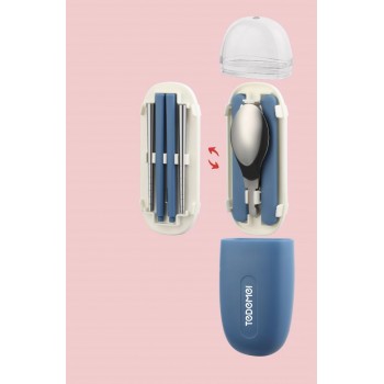 Компактний набір столових приборів у футлярі 3 предмети Tedemei, зелений