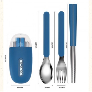 Компактний набір столових приборів у футлярі 3 предмети Tedemei, зелений