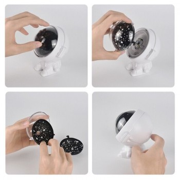 Аккумуляторный мини проектор со сменными картинками, музыкой Космонавт 