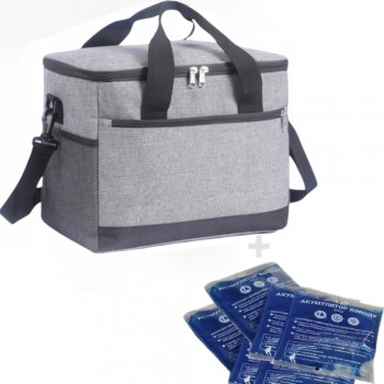 Комплект - большая термосумка-холодильник CoolTote 20 л и 6 гелевых аккумуляторов холода по 250 мл