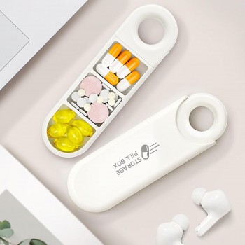 Таблетница карманная с 3 отделениями, дорожный органайзер для лекарств Hold, белый