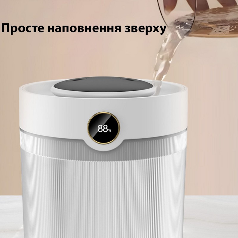 Увлажнитель воздуха Star 2л с LED-подсветкой, индикатором влажности, двойным распылением, Type-C