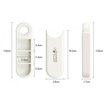 Таблетница карманная с 3 отделениями, дорожный органайзер для лекарств Hold, белый