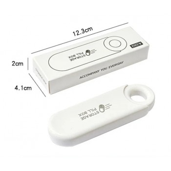 Таблетница карманная с 3 отделениями, дорожный органайзер для лекарств Hold, белый