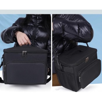 Термосумка ThermoPop 10 л - водонепроницаемая, с многослойной изоляцией, 22×26×18 см, черная