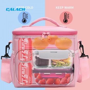 Термосумка ThermoPop 10 л - водонепроницаемая, с многослойной изоляцией, 22×26×18 см, розовая