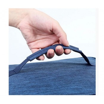 Широкая термосумка для ланч-бокса 31×26×16 см — ланчбег для школы, работы, пикника, размер L, синяя