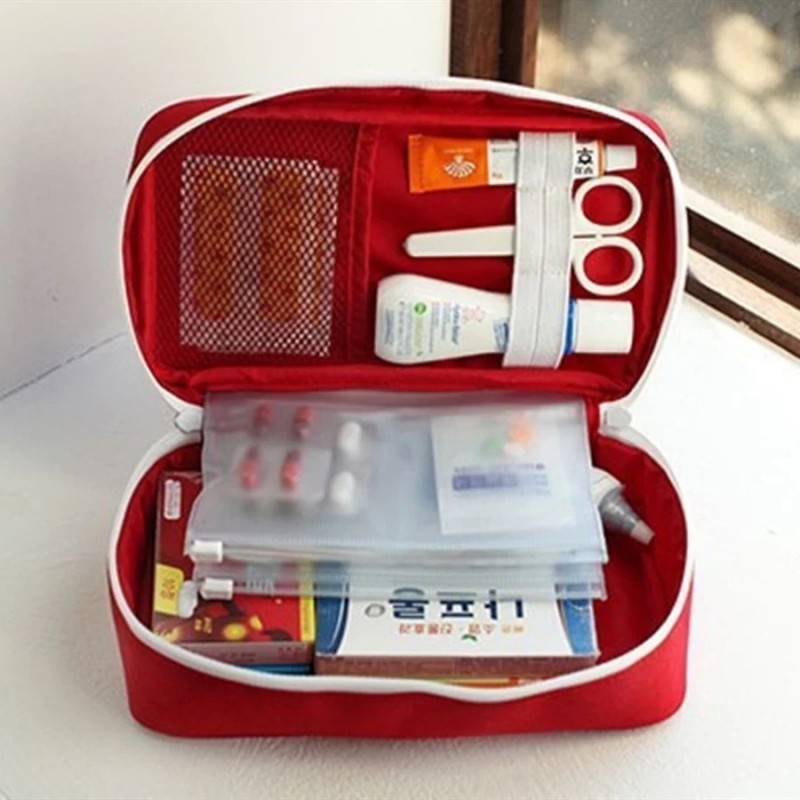 Сумка-аптечка Mini Medical, компактный органайзер для лекарств и средств первой помощи, красная
