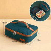 Плоска термосумка Hello для широких ланчбоксів - 27×20×7.5 см, 4л, зелена