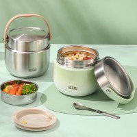 Вакуумный металлический термос для еды 1.5 л Delicate с термосумкой и ложкой - сохраняет тепло до 8 часов