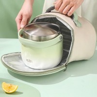 Вакуумный металлический термос для еды 1.5 л Delicate с термосумкой и ложкой - сохраняет тепло до 8 часов